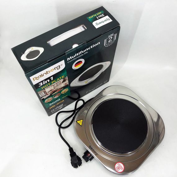 Зручна настільна плита для приготування страв, Електрична плитка одноконфорочна, Побутова електроплитка RC-60 | Зображення 8