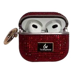 TPU чохол Bling World Rock Diamond для навушників AirPods Pro / Airpods Pro 2 Червоний