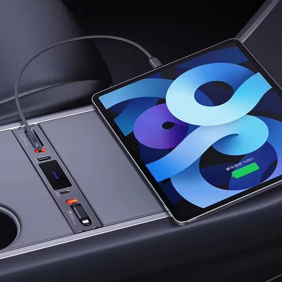 Перехідник HUB Usams US-SJ649 60W Car Central Control Charging HUB For Tesla (3/Y) Tarnish | Зображення 4