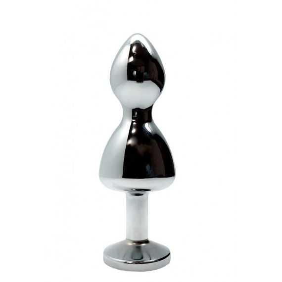 Металева анальна пробка Wooomy Lollypop Double Ball Metal Plug M, діаметр 3,1 см, довжина 9,4 см | Зображення 1