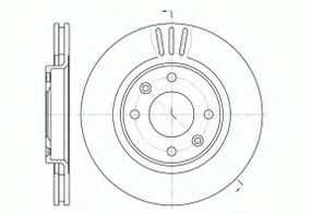 Диск гальмівний CITROEN C3, C4, PEUGEOT 207 передн., вент. (вир-во REMSA) REMSA 660310 на CITROËN C4 II (B7)