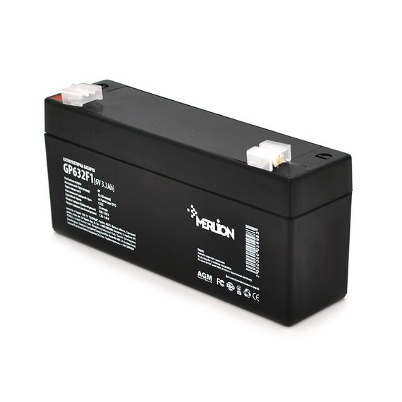 Акумуляторна батарея MERLION AGM GP632F1 6 V 3, 2Ah (35 x 70 x 135 (120))