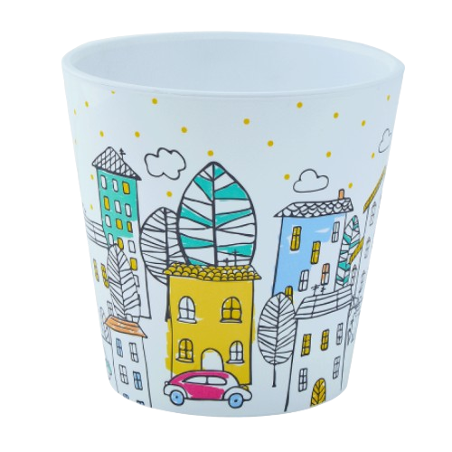 Вазон Деко зі вставкою 13*12,5см білий City Алеана