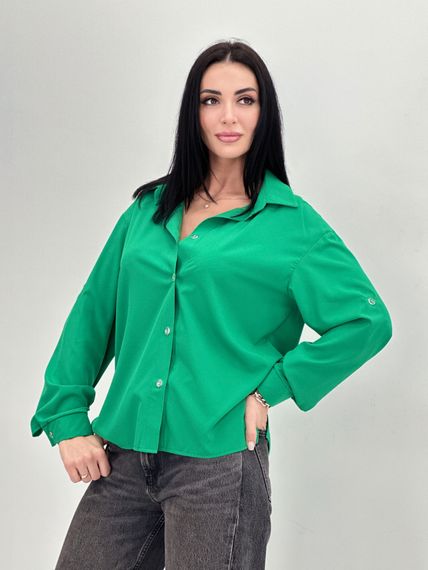 Женская легкая блуза с подворачиваевым рукавом GF4213 цвет зеленый, размер 46/48 | Зображення 3