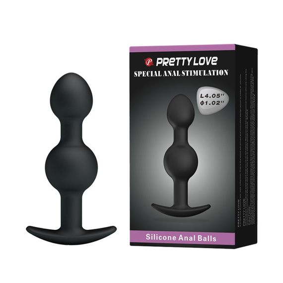 Анальна пробка Pretty Love Heavy Balls Plug, чорна