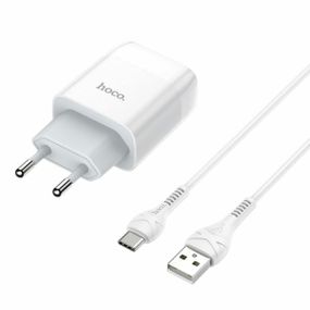 Мережевий зарядний пристрій HOCO C72A Glorious single port charger set(Type-C) 10.5W White