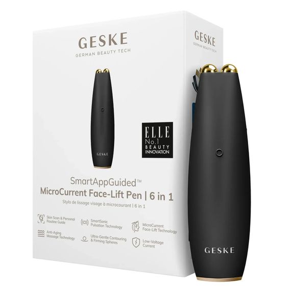 Микротоковая ручка для подтяжки кожи лица GESKE MicroCurrent Face-Lift Pen 6в1 white, Серый