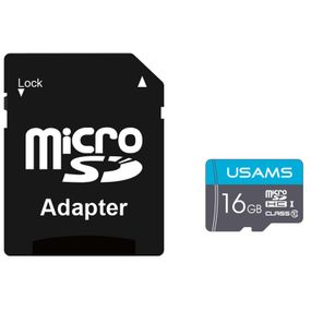 Карта памяти Usams US-ZB117 (TF High Speed Card) microSDHC Class 10 - 16GB (с адаптером) Blue