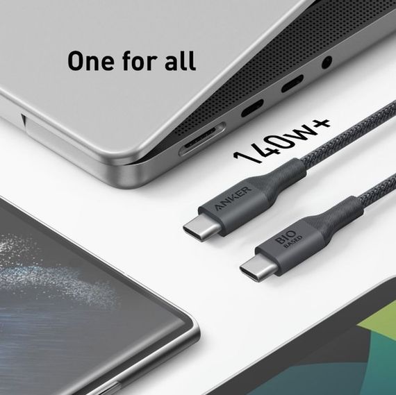 Кабель Anker 544 USB-C to USB-C - 0.9m 140W Bio-Nylon Black | Зображення 4