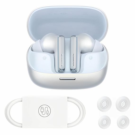 Бездротові TWS навушники Baseus OS Bowie M2s Pro ANC+ENC+Game Mode (App) (A00051801) Moon White | Зображення 3