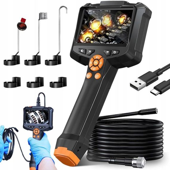 Эндоскоп 4,3" IP67 с IPS-экраном / Эндоскопическая камера 1080P HD с подсветкой