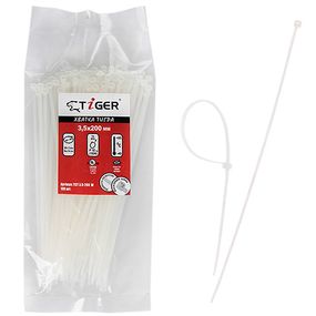 Хомут пластиковий Tiger ТСТ W3.5 х 200 100 шт./уп. бiлий