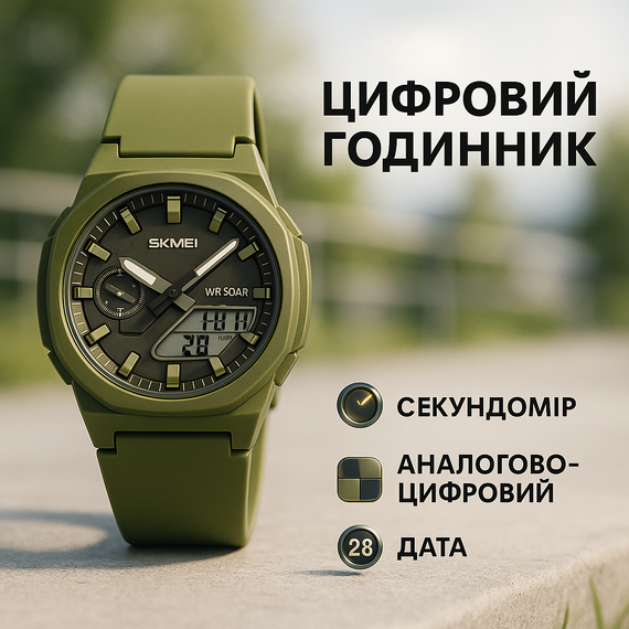 Годинник рибалки мисливця SKMEI, Годинник армійський скмей Військовий з секундоміром TD-98