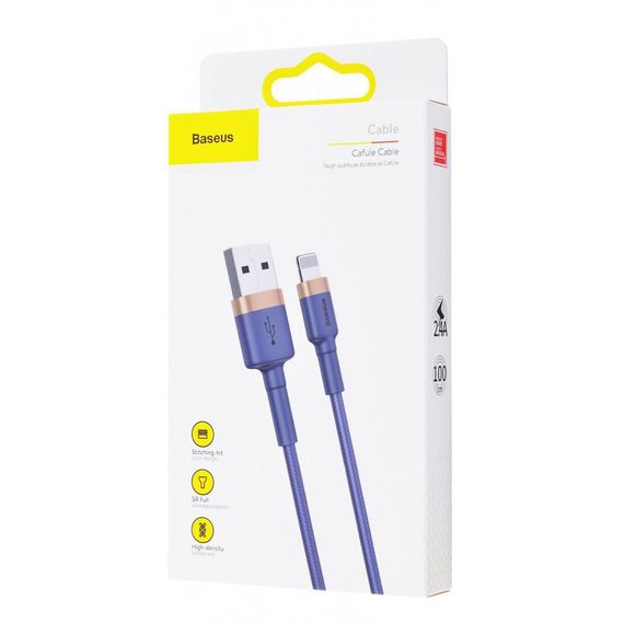 Кабель Baseus Cafule Lightning 2.4A (1m) red/black | Зображення 1