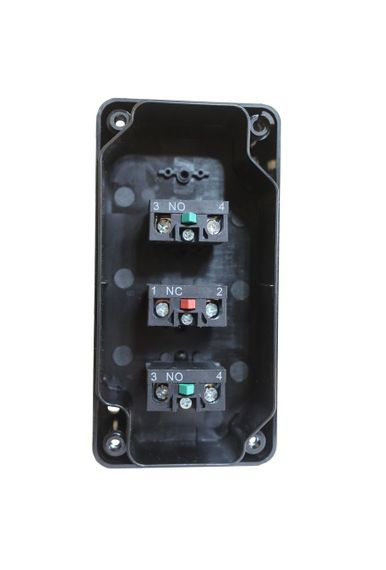 Пост кнопковий ХВ2-В313 "ПУСК-СТОП-ПУСК" 1NO+1NC+1NO зелена червона чорна "I-0-II" Ny95505559 | Зображення 2