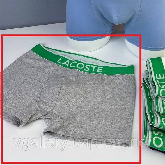 Чоловічі Труси боксери Lacoste труси Лакоста 2XL, Сірий