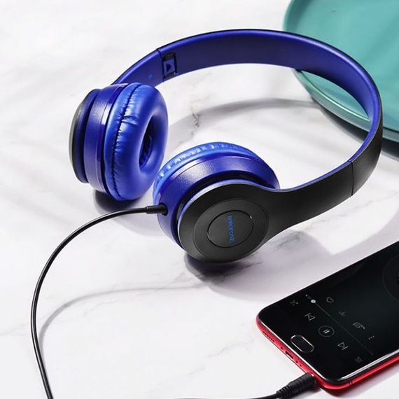 Накладные наушники BOROFONE BO5 (3.5mm/1.2m) Синий | Зображення 2