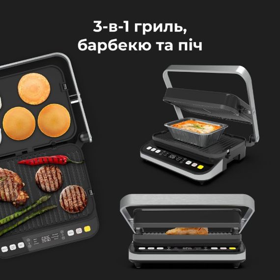 Электрогриль контактный AENO EG5 AEG0005 2000 Вт серебристый | Зображення 1