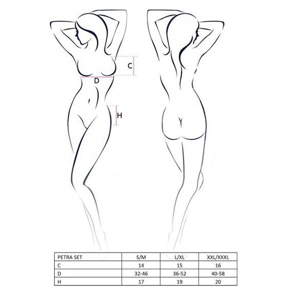 Комплект білизни PETRA SET black L/XL — Passion Exclusive: стрінги, широкий пояс, ліф-топік, L/XL | Зображення 5