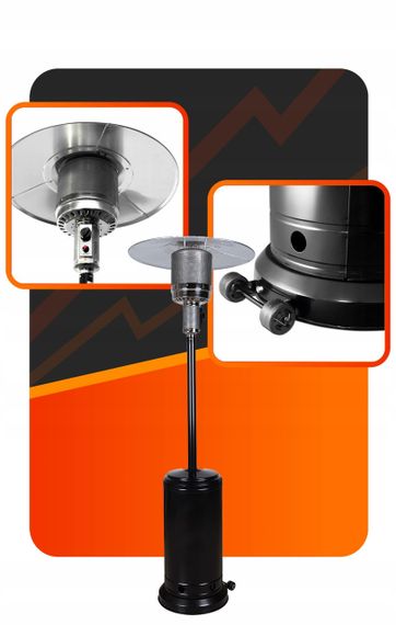 Газовый обогреватель Volteno VO2473 Umbrella 13 кВт Чёрный / Серебристый | Зображення 3