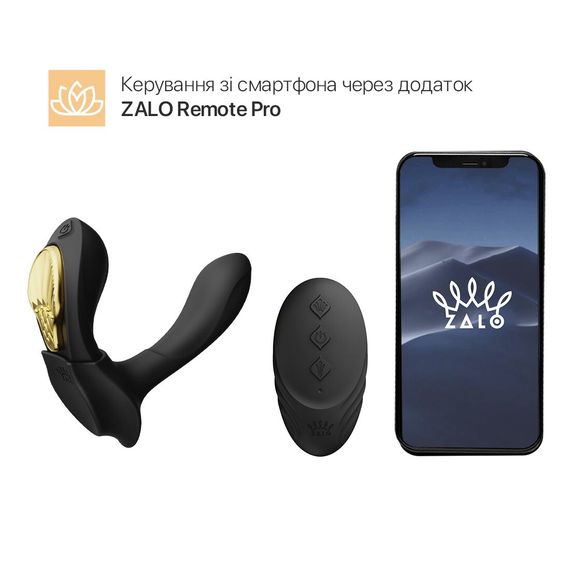 Смарт-вібратор у трусики Zalo - AYA Obsidian Black, насадка та пульт ДК | Зображення 1