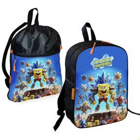 Школьный рюкзак детский Губка Боб + Сумка для обуви спортивной формы рюкзак-мешок  для мальчика (01687)