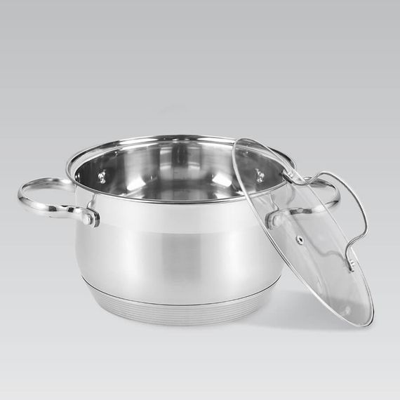 Каструля Maestro MR-3512-20, 3. 9 л, 20 см, з нержавіючої сталі з кришкою, для всіх типів плит | Зображення 2