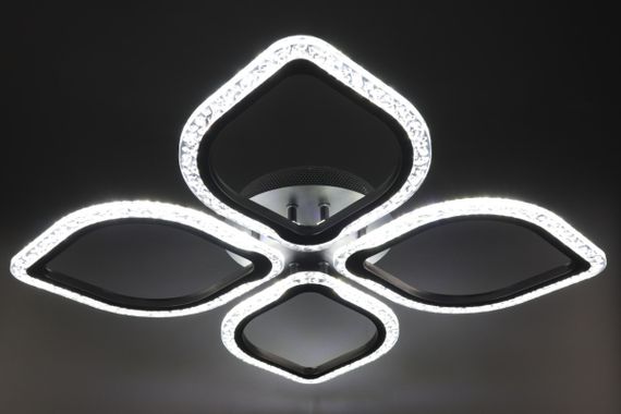 Люстра світлодіодна стельова LED світильник для квартири на стелю лед з пультом 25744 Чорний 8х48х66 см. | Зображення 1