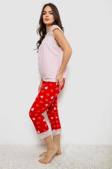 Пижама женская с принтом  -уценка, цвет розовый, 243R1602-010-U-33 | Зображення 2