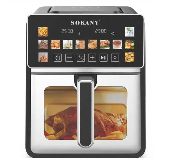 Мультипечь Sokany SK-10140 аэрофритюрница сенсорное управление 7 л 12 автоматических программ 1600 Вт Черный