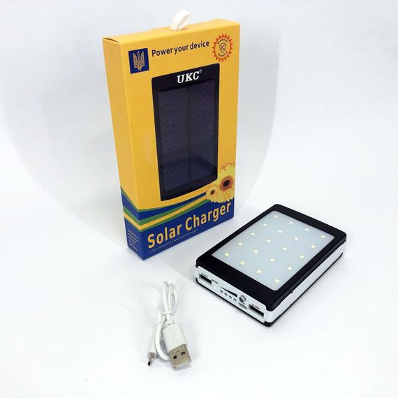 УМБ Power Bank Solar 40000 mAh мобільне зарядне із сонячною панеллю та лампою. AH-924 Колір: чорний | Зображення 5