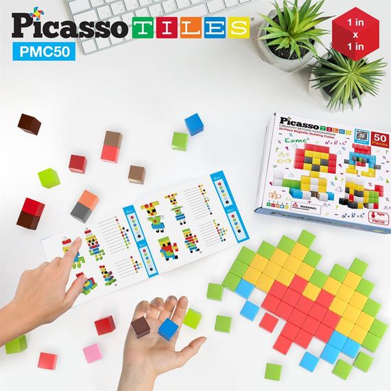 Конструктор магнітний BUILDING CUBES PMC50/23645 PICASSO TILES, 50 деталей, у коробці | Зображення 3