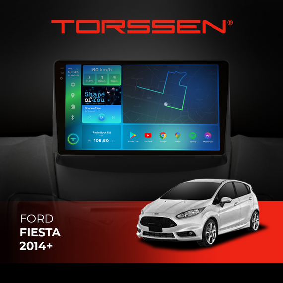 Штатна магнітола Torssen 2K Ford Fiesta 2014+ F9464 4G Carplay DSP