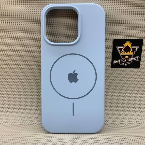 Чехол Iphone 16 Pro MagSafe SoftTouch мягкий Противоударный Голубой