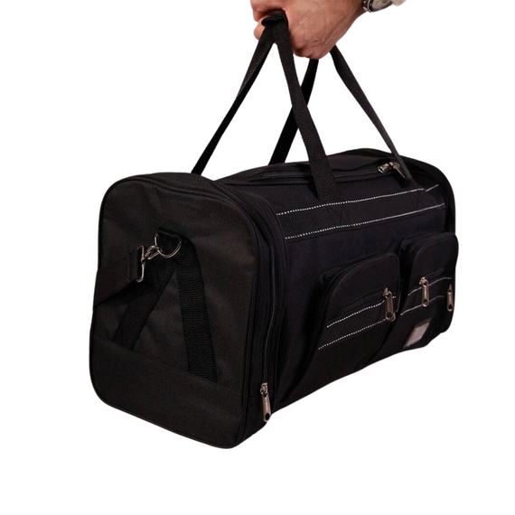 Сумка дорожня з плащівки 27х48х21 см. Сумка для спорту, подорожей чорна | Зображення 2