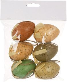 Великодній декоративний набір "Яйця" 6 підвісок, 4х6см пластик, кольоровий