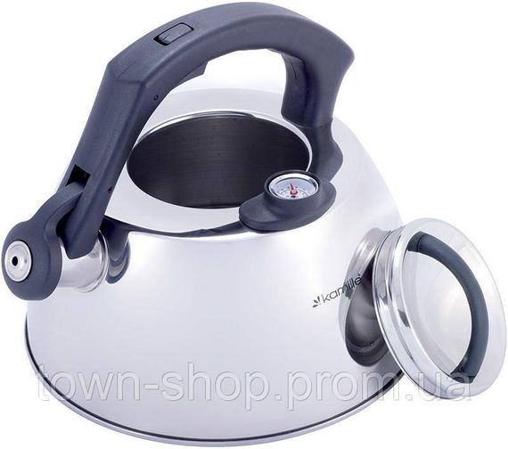 Чайник Kamille Whistling Kettle Thermo 3л из нержавеющей стали со свистком и термометром KM-1077 | Зображення 2