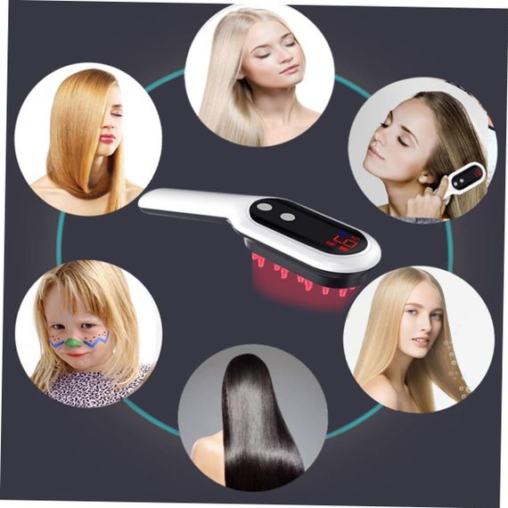 Электрическая массажная расческа DOITOOL для роста волос, с вибрацией и массажем кожи головы, белая | Зображення 6