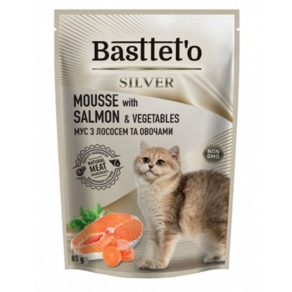Basttet'o Паштет - мус для котів з лососем пауч 85 г. (28шт/уп), за шт.