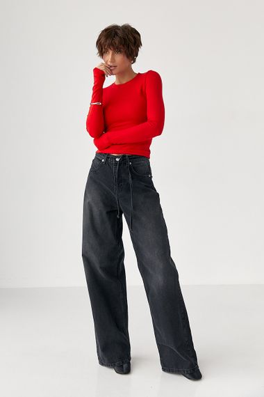 Однотонний еластичний лонг - червоний цвет, S (є розміри) | Зображення 2