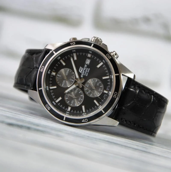 Годинники наручні Оригінал Японія Casio Edifice EFR-526L-1AVUEF для чоловіків на шкіряному ремінці | Зображення 3
