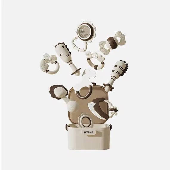 Набір брязкалець та силіконових  гризунців HEORSHE Tiny Rattle | Зображення 1