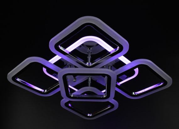 Люстра світлодіодна стельова LED світильник для квартири на стелю лед з пультом 26097 Хром 11х41х55 см. | Зображення 7