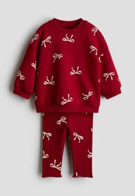 Дитячий новорічний комплект (світшот + легінси) для дівчинки H&M 80 см Червоний (25120504C)