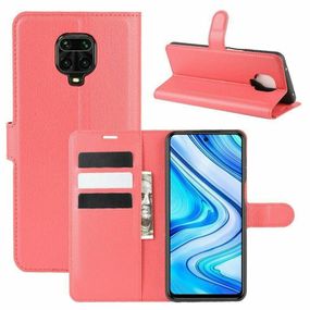 Чохол книжка з кишенями для карт на Xiaomi Redmi Note 9s / Note 9 Pro колір Червоний
