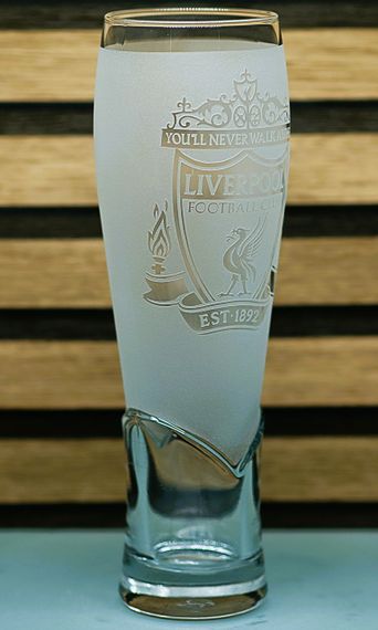 Крафтовий келих 440 мл Ліверпуль з гравіюванням  Скляний келих для фаната ФК Liverpool  Подарунок вболівальнику мат | Зображення 1