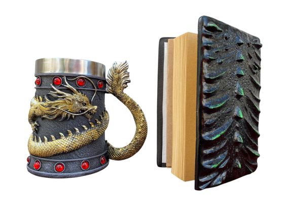 Подарунковий набір Кухоль 3D Танкард Gold Rose та Блокнот 3D «Око Лісового Дракона» | Зображення 1
