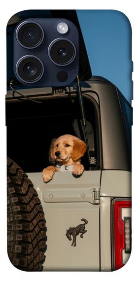Чохол з картинкою Dog in the car для Apple iPhone 15 Pro (6.1")