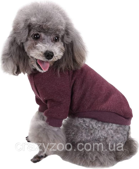 Кофта для собак и котов EcoToys Burgundy S рябая бордовая A: 25 см B: 32 см C: 20 см 7124 | Зображення 2