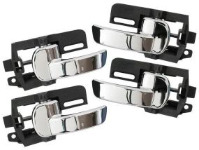 Nissan Qashqai (от 2007-) левые + правые передние + задние ручки внутренние хромированные (комплект 4) Ниссан